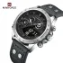NAVIFORCE 9224 Original Brand Men's Watches LCD Digital Display Waterproof Wristwatch for Man Luminous Male Sport Quartz Clock - Silver Grey Black